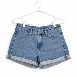&Denim H&M Regular Mid-Rise Waist Cuffed Jean Shorts Medium Wash Blue Casual